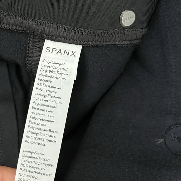 SPANX Leather Like Ankle Skinny Pants Size 1X Black Shaping Edgy Baddie NWT - Picture 6 of 7